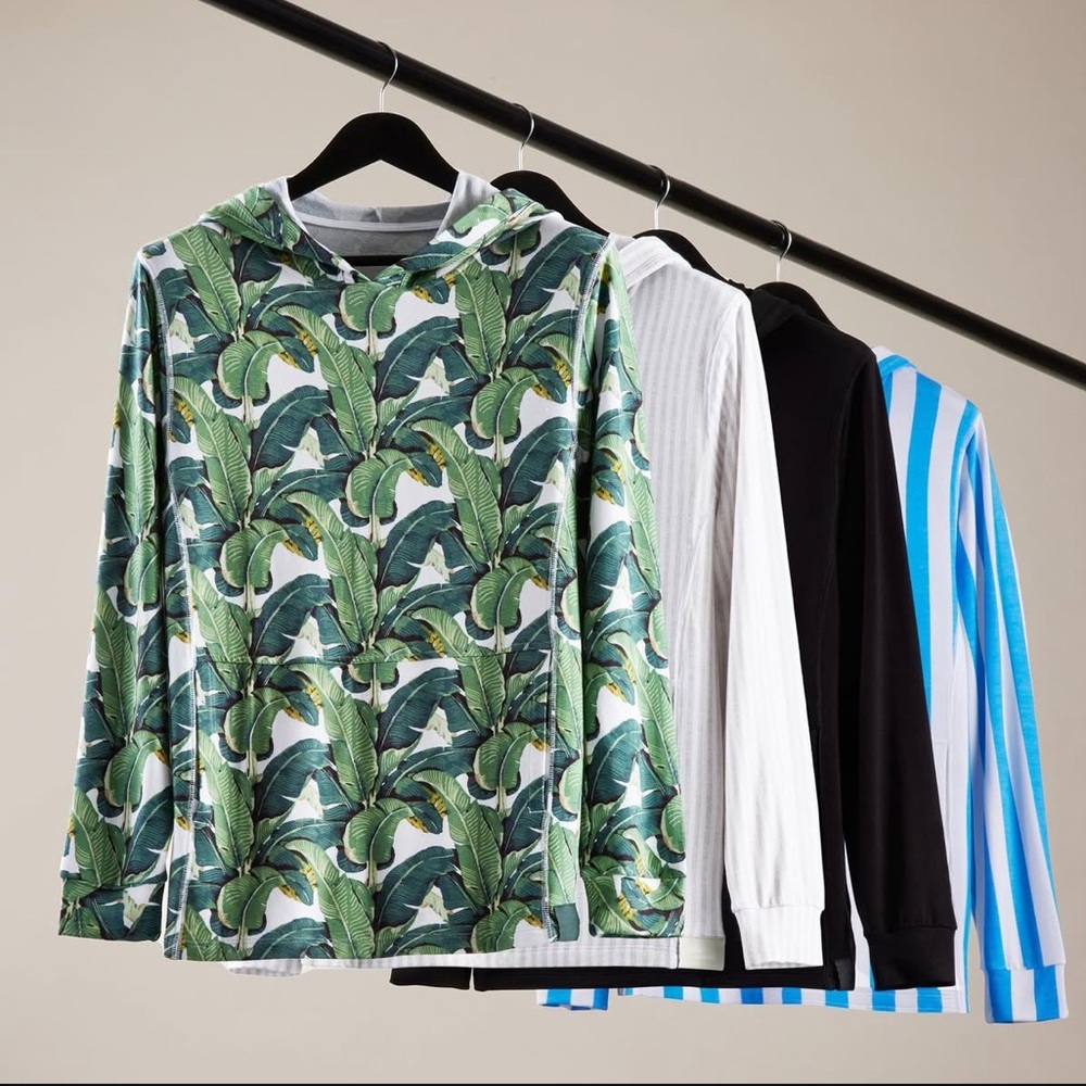 Tropical Leaf Hoodie - MicroModal French Terry Fabric - Picture 5 of 6